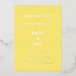 Boter Geel Save the Date Folie Uitnodiging