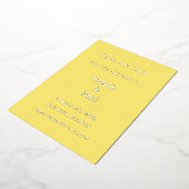 Boter Geel Save the Date Folie Uitnodiging (Gedraaid)