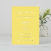 Boter Geel Save the Date Folie Uitnodiging (Staand Voorkant)