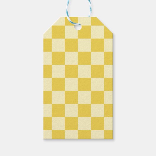 Boter Geel Schaakbord Cadeaulabel (Voorkant)