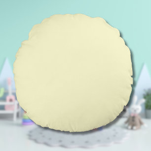 Boter Geel Stevige Kleur Klassiek Elegant Rond Kussen