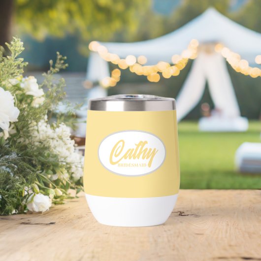 Boter Geel Stijlvolle Naam Bruidsmeisje (Bruiloft (Gedraaid) )