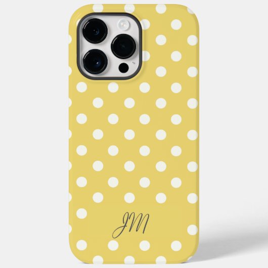 Boter Geel Stippen Personalized Initialen Case-Mate iPhone Case (Achterkant)
