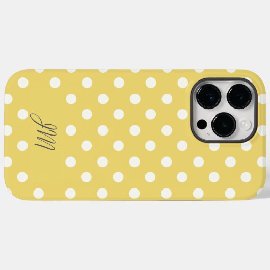 Boter Geel Stippen Personalized Initialen Case-Mate iPhone Case (Achterkant (horizontaal))