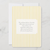 Boter Geel Streep Baby Shower Uitnodiging (Achterkant)