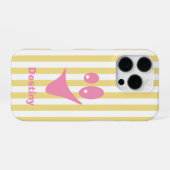 Boter Geel Streep Roze Grappige Glimlach iPhone Hoesje (Achterkant horizontaal)
