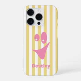 Boter Geel Streep Roze Grappige Glimlach iPhone 16 Pro Hoesje