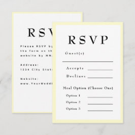 Boter Geel Tijdloze Trouw RSVP Kaartje