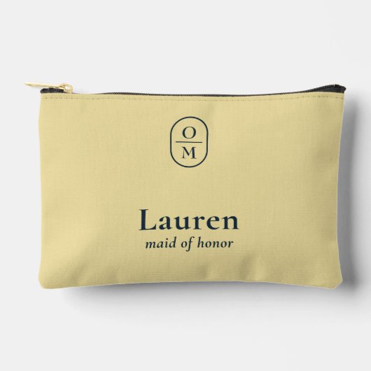Boter geel | Trouw Monogram Bruidsmeisje Cadeau Etui (Voorkant)