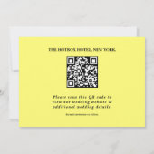Boter Geel Trouwfoto QR-code Elegant Save The Date (Achterkant)
