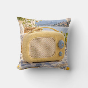 Boter Geel Vintage Radio Meerzijde Picknick Kussen