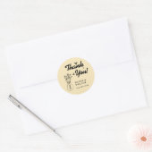 Boter Geel Wilde Bloem Bruiloft Dank Je Ronde Sticker (Envelop)