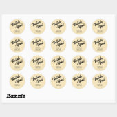 Boter Geel Wilde Bloem Bruiloft Dank Je Ronde Sticker (Vel)