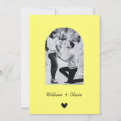 Boter Geel Wildflower Fotobruiloft Kaart (Achterkant)