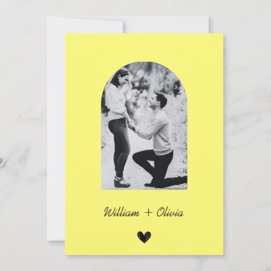 Boter Geel Wildflower Fotobruiloft Kaart (Achterkant)