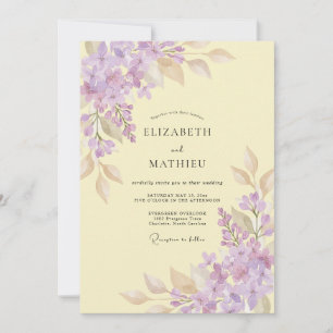 Boter Geel Wisteria Bruiloft Kaart