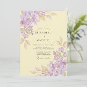 Boter Geel Wisteria Bruiloft Kaart (Staand voorkant)