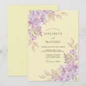 Boter Geel Wisteria Bruiloft Kaart (Voorkant / Achterkant)