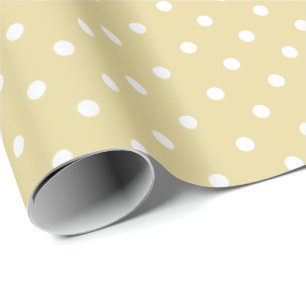 Boter Geel Wit Polka Dot inpakpapier