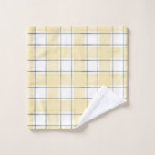 Boter Geel Witte Gekruist Gestreepte Bruiloft Bad Handdoek (Wasdoekje)
