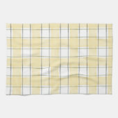 Boter Geel Witte Gekruist Strepen Bruiloft Feest Theedoek (Horizontaal)