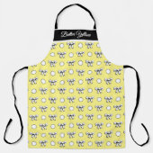 Boter Geel Witte Polka Dots Bogen Gepersonaliseerd Schort (Voorkant)