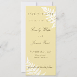 Boter Geel Witte Varens 4x9.25 Elegant Gewoon Save The Date