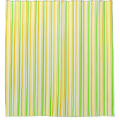 Boter Geel Zachte Groene Strepen Douchegordijn (Voorkant)