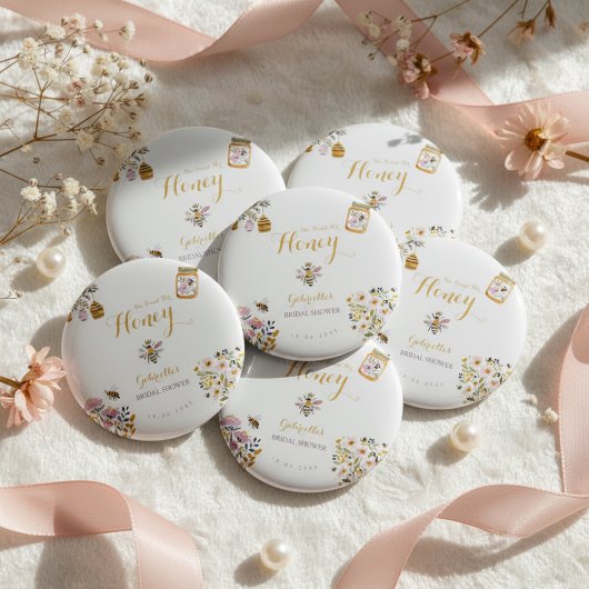 Boter Geel Ze Vond Haar Honing Bij De Bruiloft Ronde Button 5,7 Cm