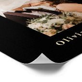 Boter Geel Zwart Bruiloft FOTO Tafel Nummer  Poster (Hoek)