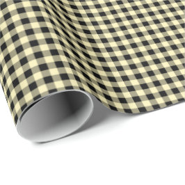 Boter Geel | Zwart Gingham inpakpapier