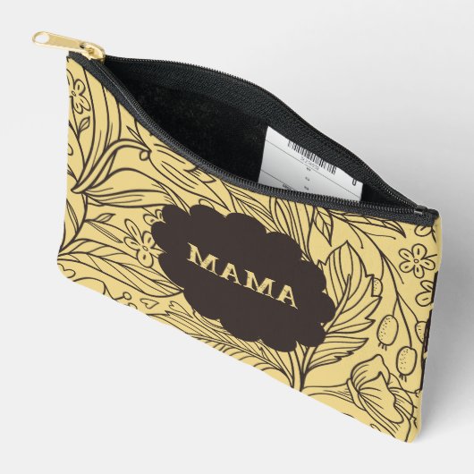 Boter Gele Bloem Print Gepersonaliseerde Cosmetisc Etui (Open)