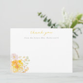 Boter Gele Bloemige Bruiloftsdankjeshouding Bedankkaart (Staand voorkant)