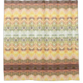 Boter Gele Groenen en Koraal Douchegordijn (Voorkant)