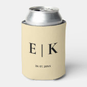 Boter Gele Monogram Huwelijk Blikjeskoeler (Blikje Voorkant)