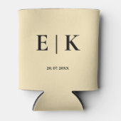Boter Gele Monogram Huwelijk Blikjeskoeler (Voorkant)