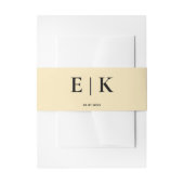 Boter Gele Monogram Huwelijk Uitnodigingen Wikkel (Voorkant Voorbeeld)