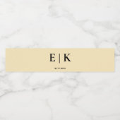 Boter Gele Monogram Huwelijk Waterfles Etiket (Enkel label)