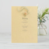Boter Gele Perzik Ranunculus Trouwmenu Menu (Staand voorkant)