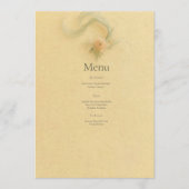 Boter Gele Perzik Ranunculus Trouwmenu Menu (Voorkant)