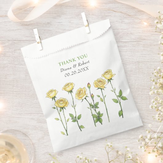 Boter gele roos bloemen Bedankt bruiloft Bedankzakje (Geknipt)