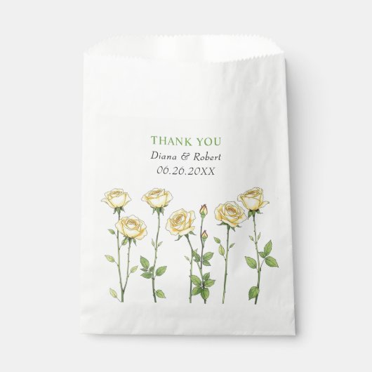Boter gele roos bloemen Bedankt bruiloft Bedankzakje (Voorkant)