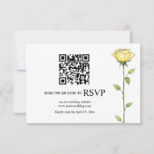 Boter gele roos bloemen QR code bloemen bruiloft RSVP Kaartje (Voorkant)