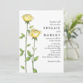 Boter gele roos bloemen romantische bloemenbruilof kaart (Staand voorkant)