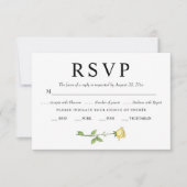 Boter gele roos bloemen romantische bloemenbruilof RSVP kaartje (Voorkant)