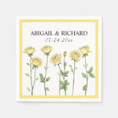Boter gele roos bloemen romantische bloemenbruilof servet (Voorkant)