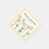 Boter gele roos bloemen romantische bloemenbruilof servet (Hoek)