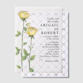 Boter gele roos bloemen romantische bloemenbruilof vellum uitnodigingen (Offset (Uitnodiging))