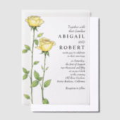 Boter gele roos bloemen romantische bloemenbruilof vellum uitnodigingen (Offset)