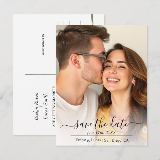 Boter gele roos bloemen romantische bloemenfoto briefkaart (Voorkant / Achterkant)